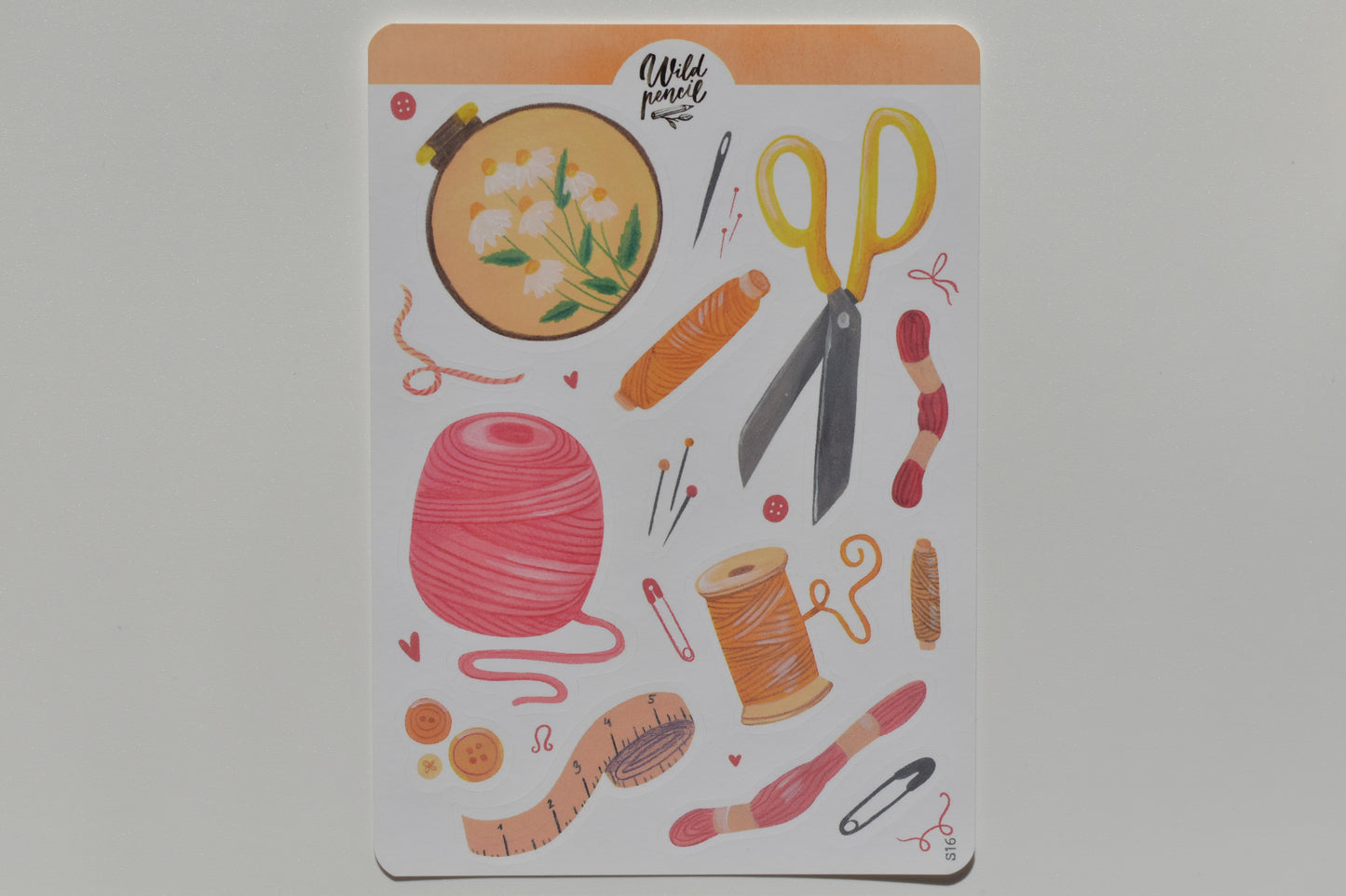 Wild Pencil sticker sheet - sewing