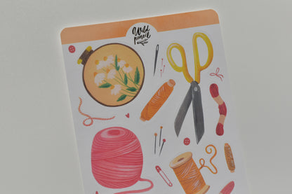 Wild Pencil sticker sheet - sewing