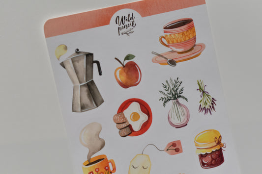 Wild Pencil sticker sheet - sunday breakfast